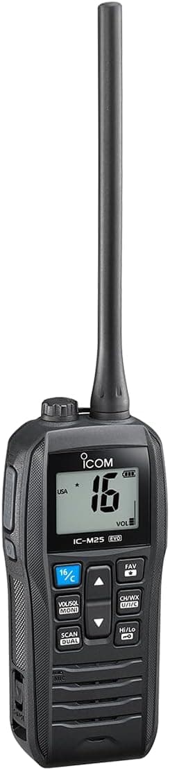 Radio VHF marina Icom M25EVO flotante e impermeable
