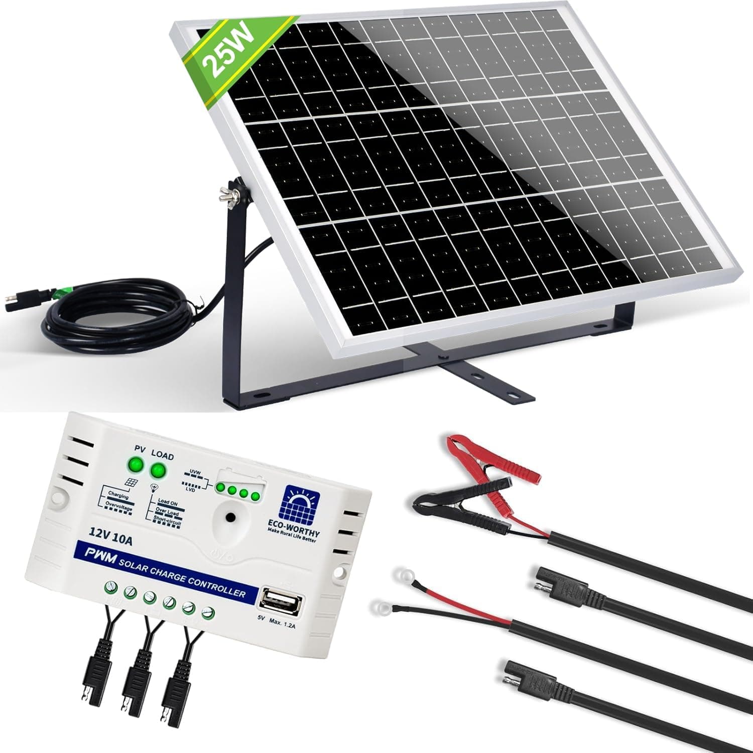 Placa solar ECO-WORTHY 12V monocristalina para embarcación